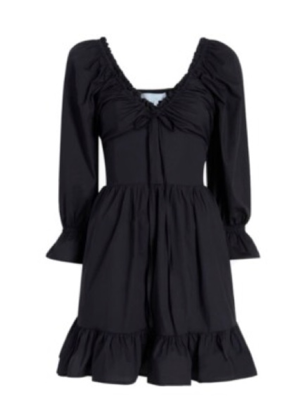 Long-Sleeve Ruffled Mini Dress
